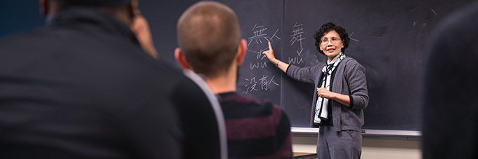 Instructor leading a class in chinese